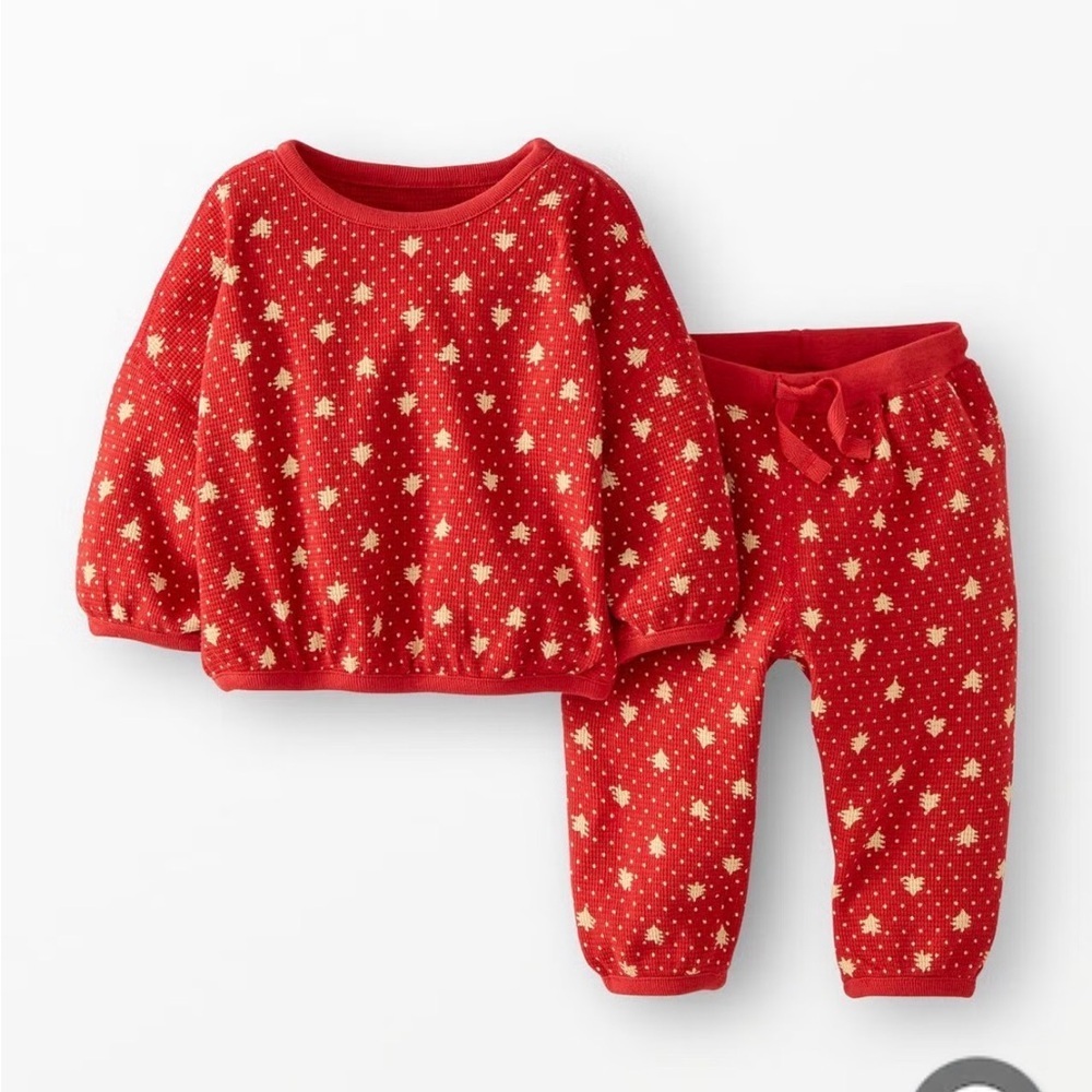 Hanna Andersson Baby Long Sleeve Waffle Top & Pants Set 6-12